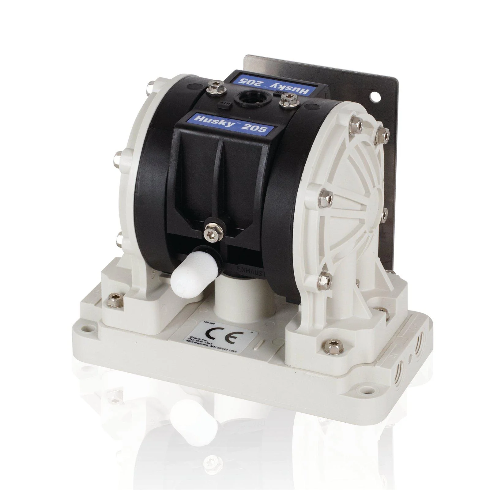 Graco Husky 205 - 5 GPM - PVDF Pump, Polypropylene Center Section, PVDF Balls & PTFE Diaphragm - Ysert