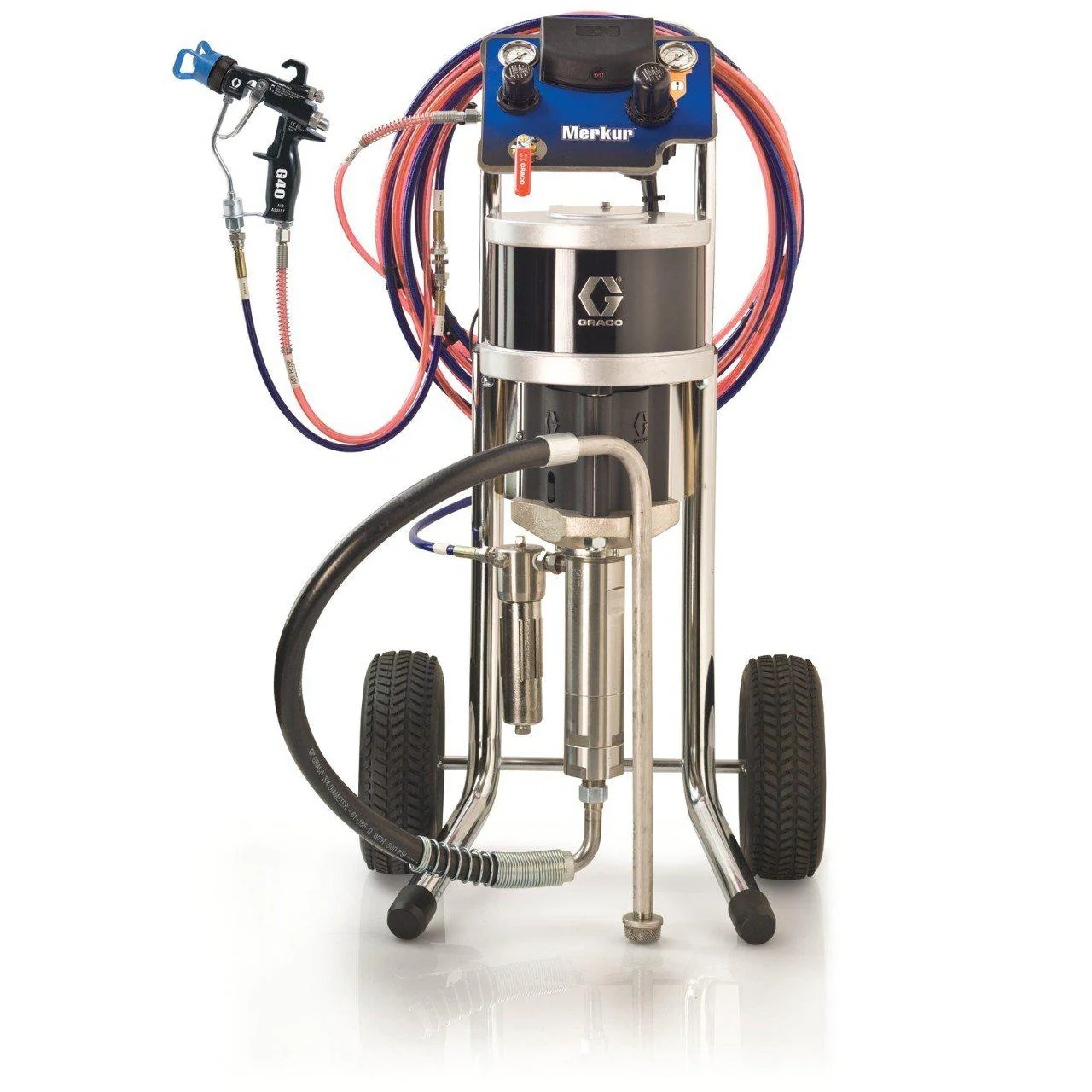 Graco G18C05 18:1 Merkur 1800 PSI @ 2.0 GPM Air-Assisted Airless Sprayer - Cart Mount - Ysert