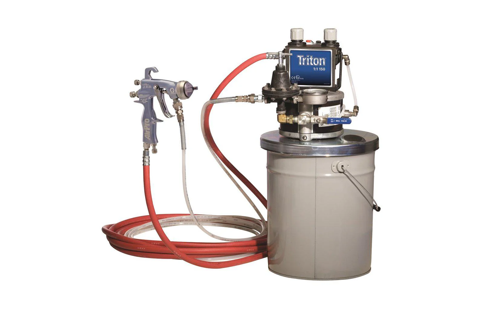 Triton Alum AirPro Wood Application Spray Package 100 PSI @ 8.5 GPM Air-Powered Sprayer - Pail Mount - Ysert