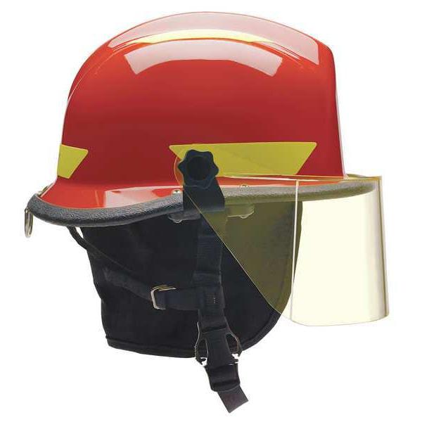 Bullard Fire/Rescue Helmet (Red Thermoplastic w/ Quick-Attach(TM) 4 in Faceshield) - Ysert