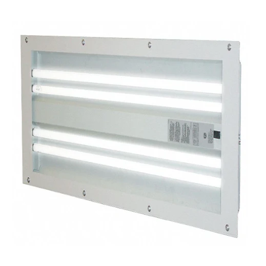 4 Tube Fixture with Laminated Glass for Blast Booths ONLY (bulbs NOT included) - Ysert