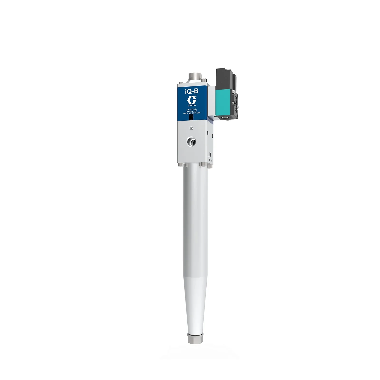 Graco iQ Dispense Valve, Ball/Seat, Ambient, NPT Tip, 7.87in (200mm) Nozzle, Direct Mount Solenoid - Ysert