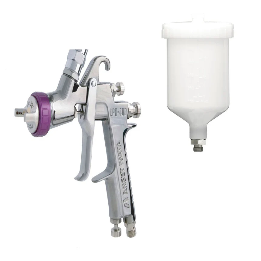IWATA LPH400-154LVB Super Basecoat HVLP Complaint Gravity Feed Spray Gun w/  PCG6PM 600ML Plastic Gravity Cup - Ysert
