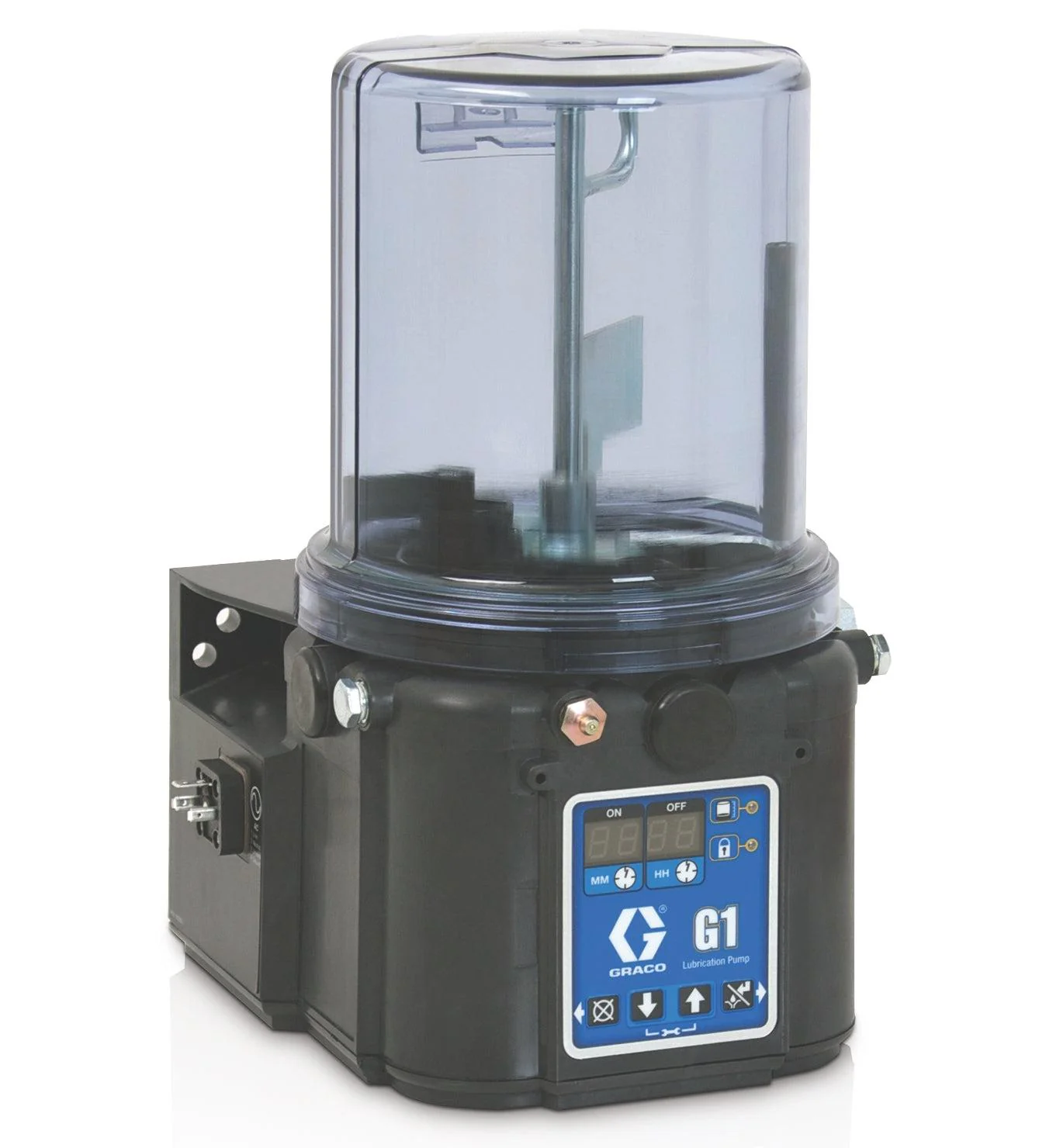 Graco G1™ Plus Grease Lubrication Pump, 24 VDC, 4 Liter, DIN, Wiper, Low Level - Ysert
