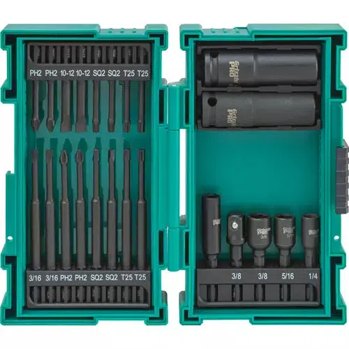 Grizzly PRO T33844 - S2 Quick-Release Hex Shank Impact Driver Bit Set, 23 Pc. - Ysert