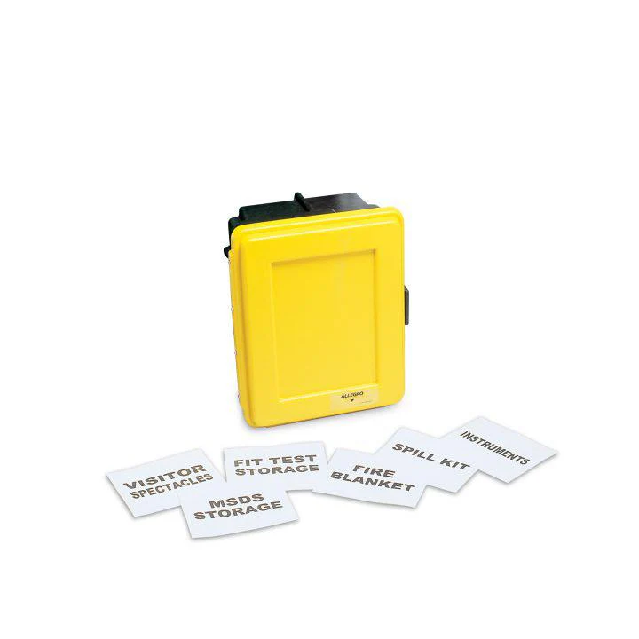 Allegro 4400-Y Generic Yellow Wall Case w/ Label Kit & 1 Shelf, Small - Ysert