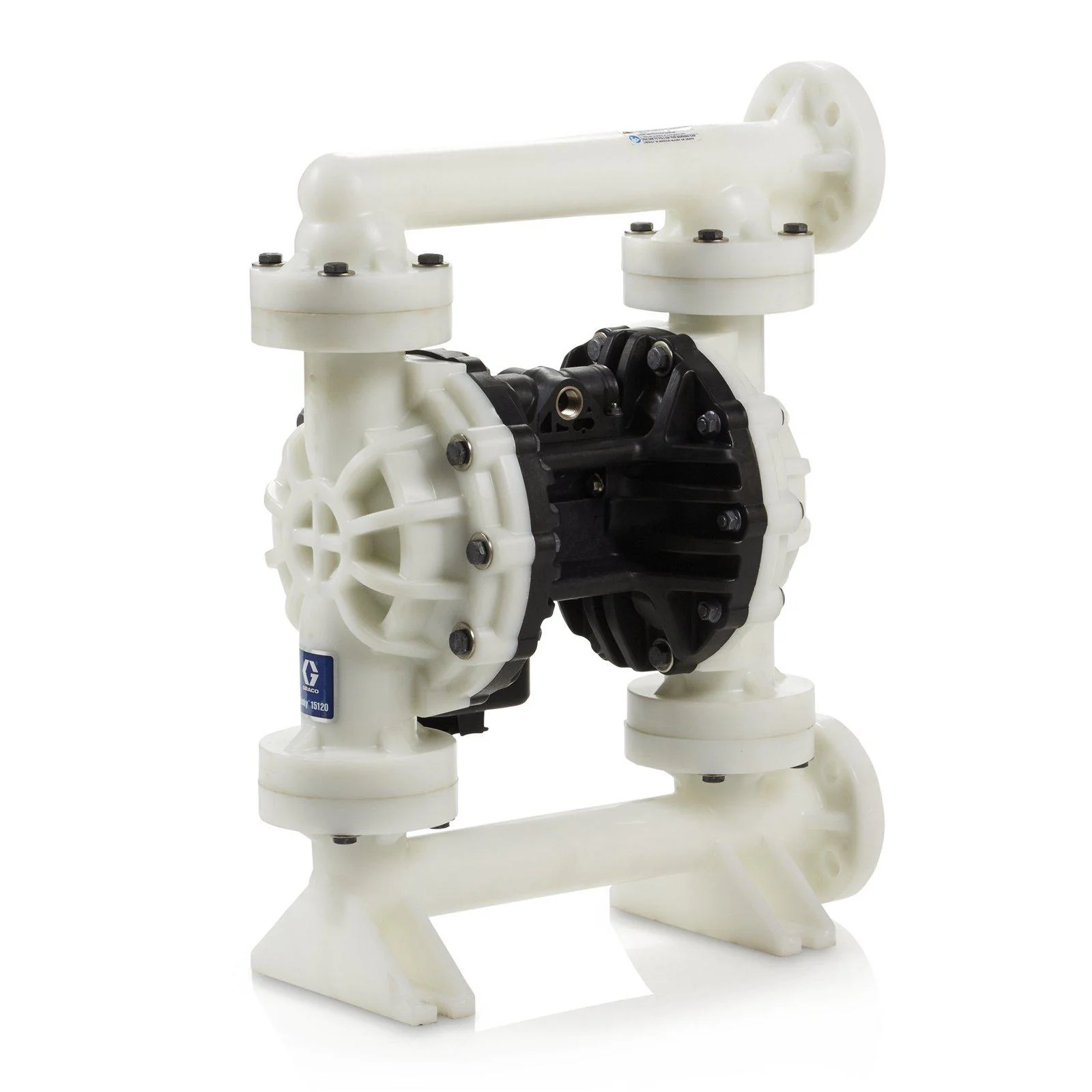 Graco Husky 15120 - 120 GPM - Polypropylene Pump, End Flange, Polypropylene Center Section, PVDF Seats, PTFE Balls & PTFE Diaphragm - Ysert