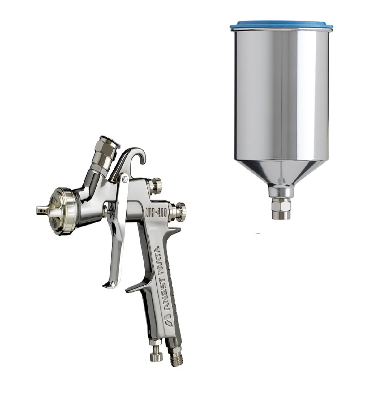 IWATA LPH400-154LV Gravity Feed HVLP Spray Gun w/ PCG7EM 700ML Aluminum Cup - Ysert