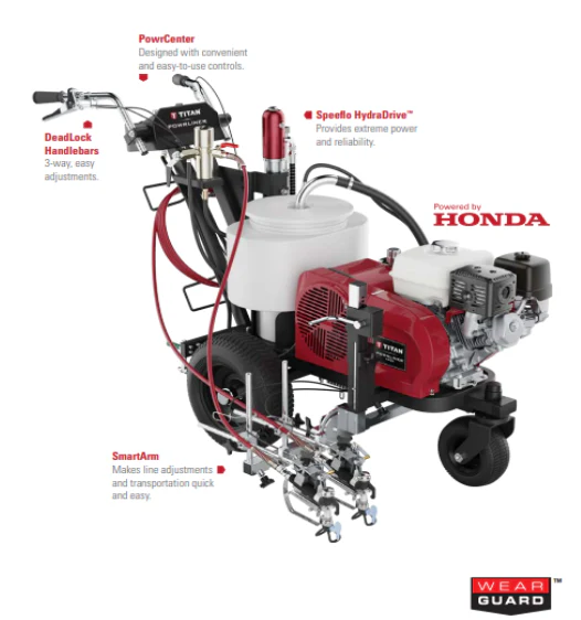 Titan POWRLINER 6955  3300 PSI @ 2.25 GPM Honda GX160 with Electric Start Hydraulic Line Striper - Cart - Ysert