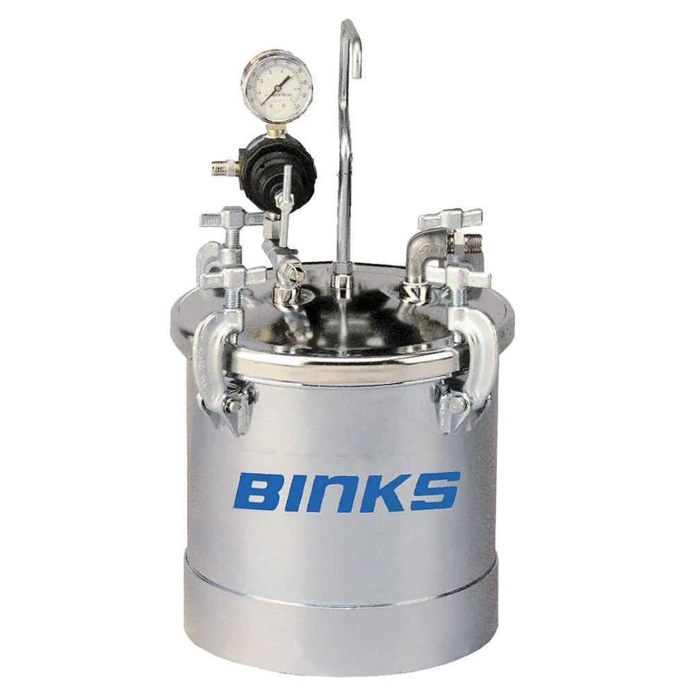 Binks 83C Zinc Plated Pressure Tank – Up To 2.8 Gallons - Single Regulated & Direct Drive Agitation - Ysert