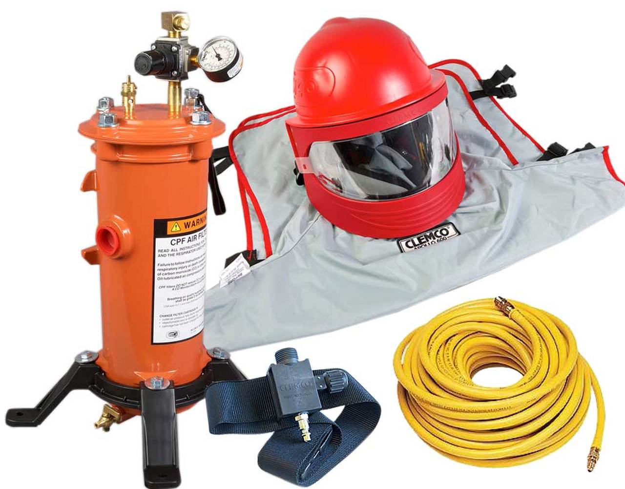 Clemco 24213 Apollo 600 HP w/ 50 ft. Respirator Hose, CPF-20 Air Filter & Air-Control Valve (ACV) - Ysert