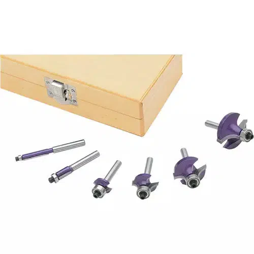 Grizzly H3427 - Flush Trim/Roundover Router Bit Set, 1/4