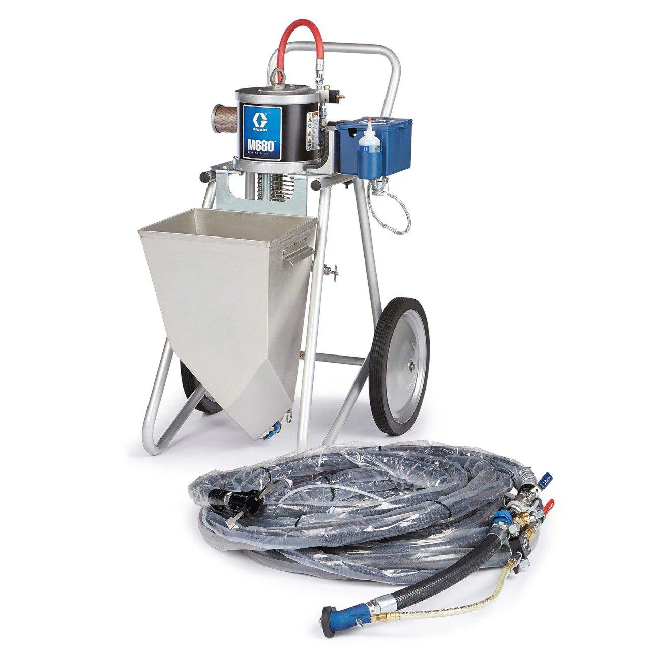 Graco Stainless Steel Hopper & HTX 680 Applicator ToughTek M680a Piston Pump Package - Ysert
