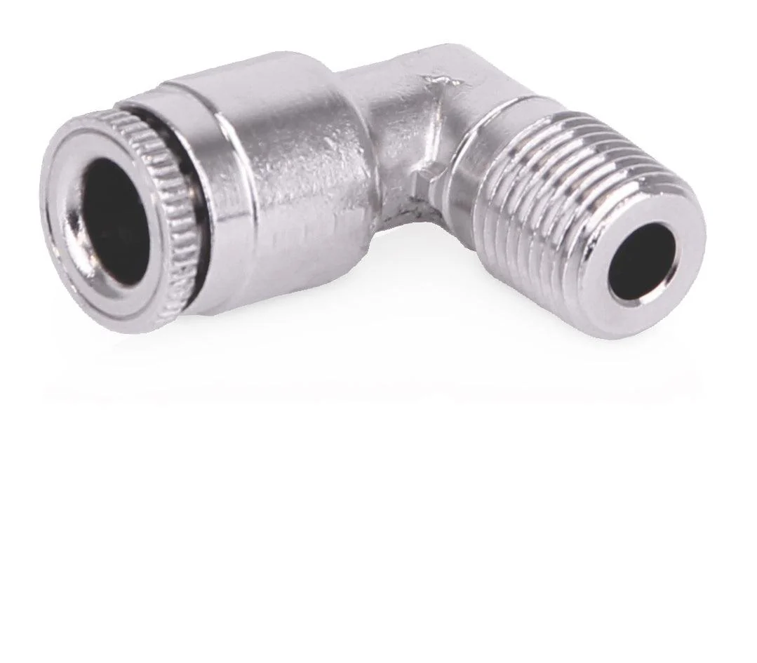 CSP Lubrication Point Fitting - Push-To-Connect Stud - 1/4 inch OD Tube x 1/8 inch NPT male 90°, 625 psi - Ysert