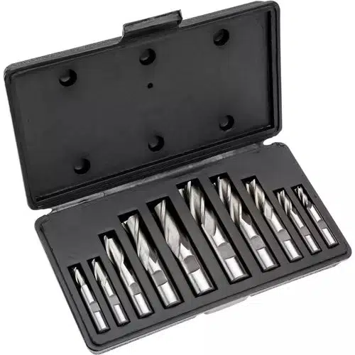 Grizzly G9759 - HSS 2 and 4 Flute End Mills, 10 pc. Set - Ysert