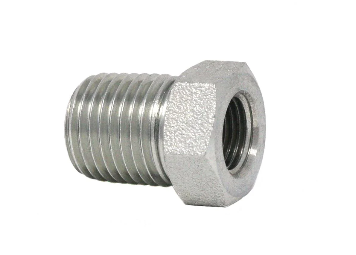 Graco Pipe Fitting - Reducing Brushing, 1/4 inch (6.4 mm) Male x 1/8 inch (6.4 mm) Female, Steel - Ysert