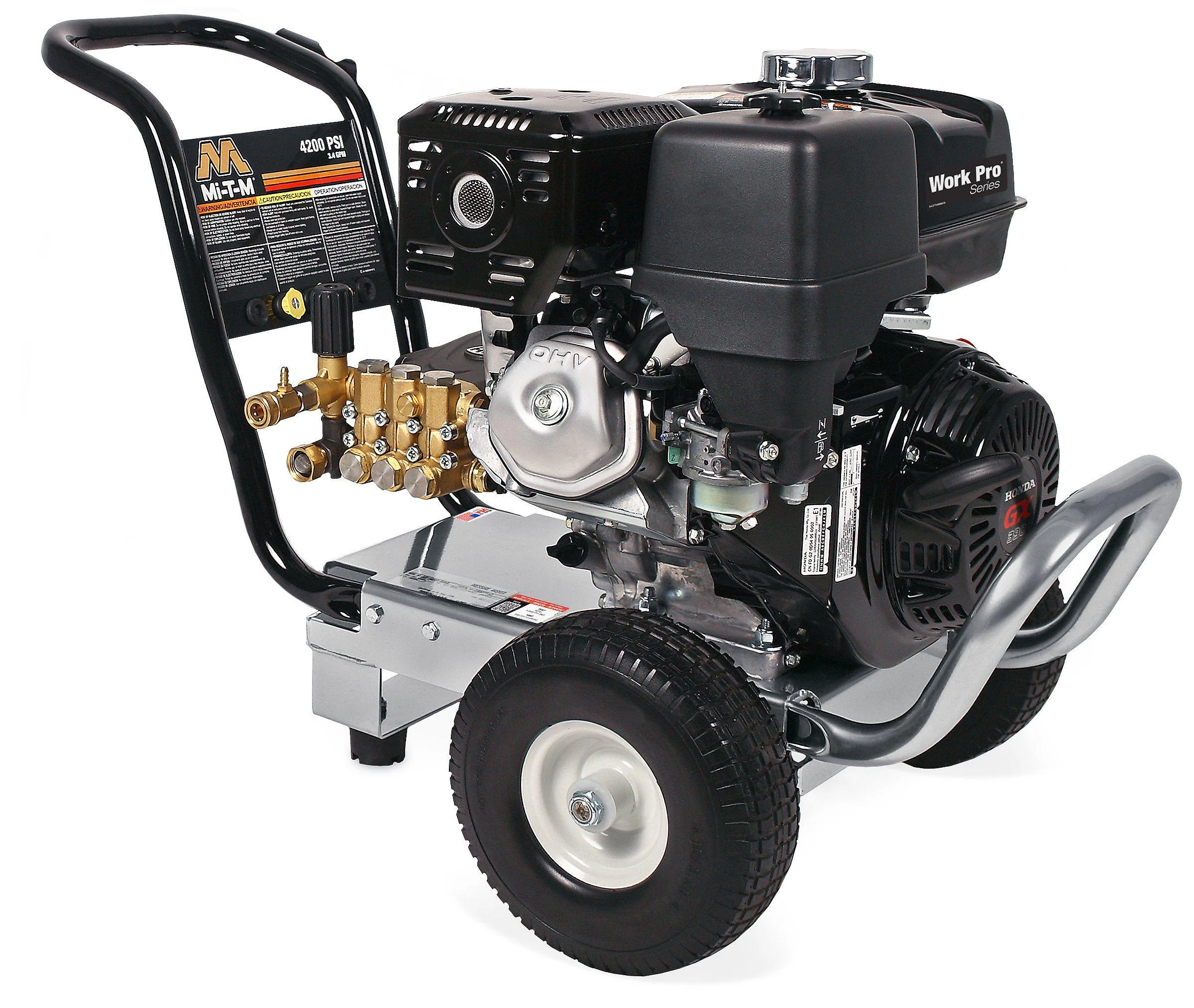 Mi-T-M Work Pro® (WP) Gasoline Series Power Washer - 4200 PSI @ 3.4 GPM, AR Pump, Direct Drive, Honda Engine - Ysert