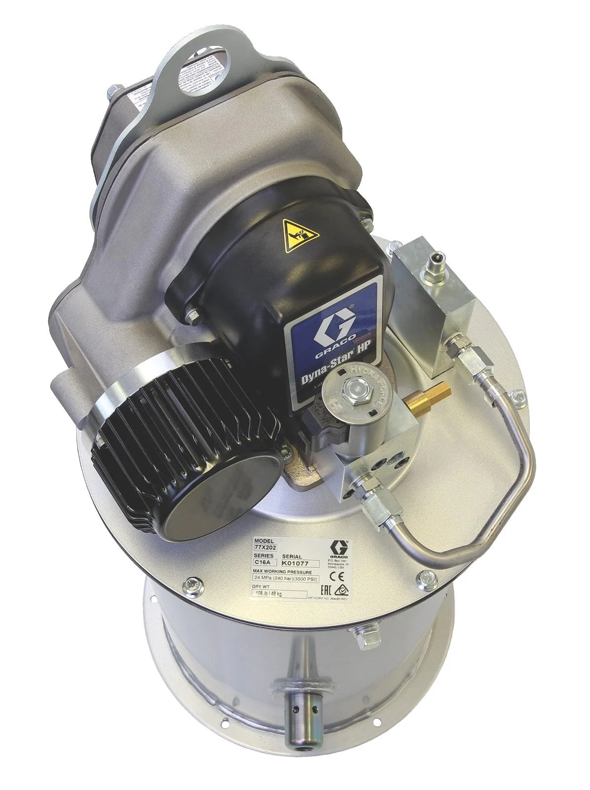 Graco Electric Dyna-Star® 24 VDC HP Injector Module with Pump, Tube-in-Tube, Vent Valve, Low-Level, Cover, Tank, AFSO for 90 lb (41 kg). Reservoir - Ysert