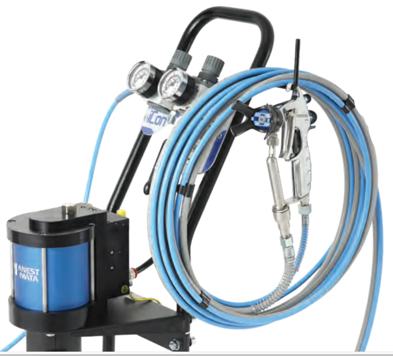 IWATA 140009A0-T ICON ICON-M233N-H2 30:1 Multi Spray Pump & Kit - Assembled on Cart Frame & Hopper Set - Ysert