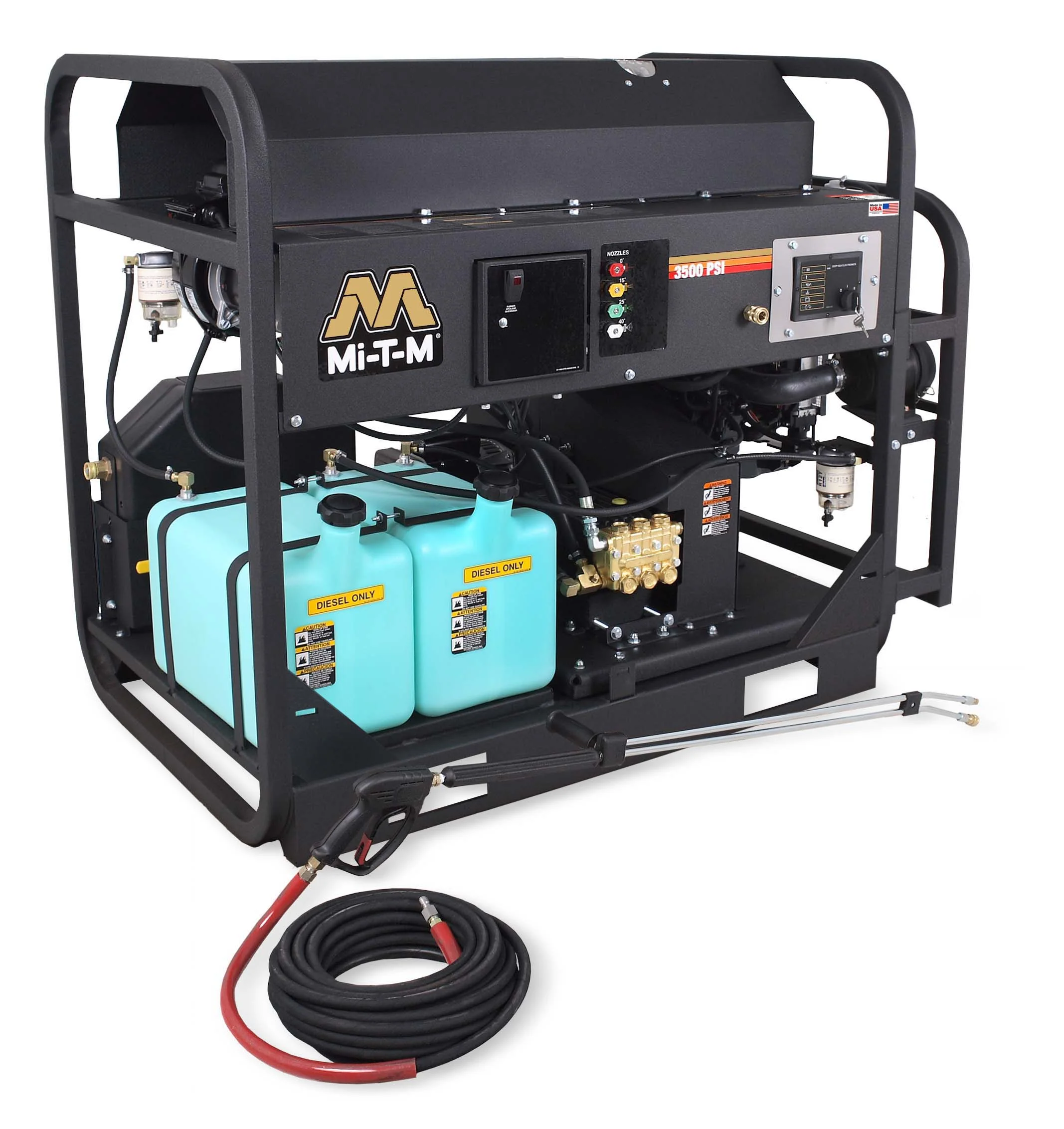 Mi-T-M HS Series 3500 PSI @ 4.7 GPM Hot Water Diesel Belt Drive Pressure Washer Power Washer - Skid Frame, Hot Water, Belt Drive - Ysert