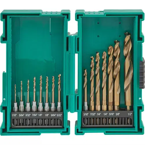 Grizzly PRO T33842 - M35 HSS Cobalt Quick-Release Hex Shank Drill Bit Set, 15 Pc. - Ysert