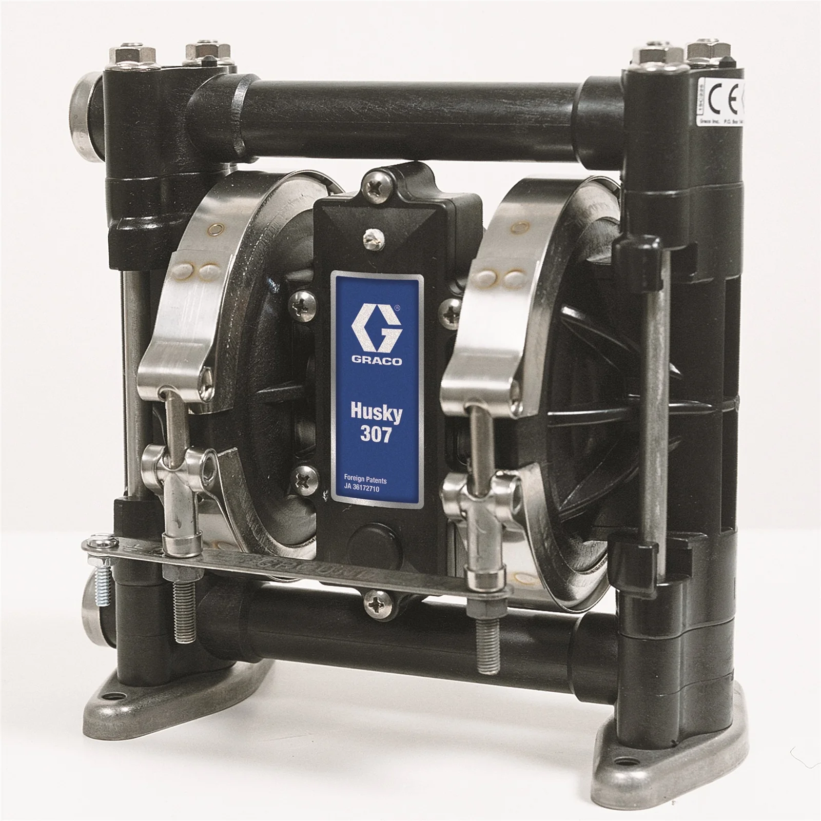 Graco Husky 307 AC 3/8 in. (9.52 mm) NPT Standard Pump, PP Center Section, SS Seats, SS Balls & PTFE Diaphragm - Ysert