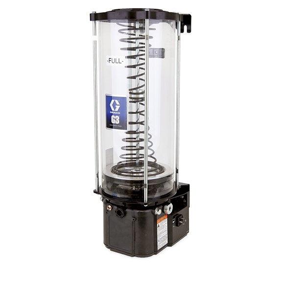 Graco G3™ Standard Grease Lubrication Pump, 24 VDC, 12 Liter One-Piece Reservoir, Follower Plate, External Low Level, DIN - Ysert