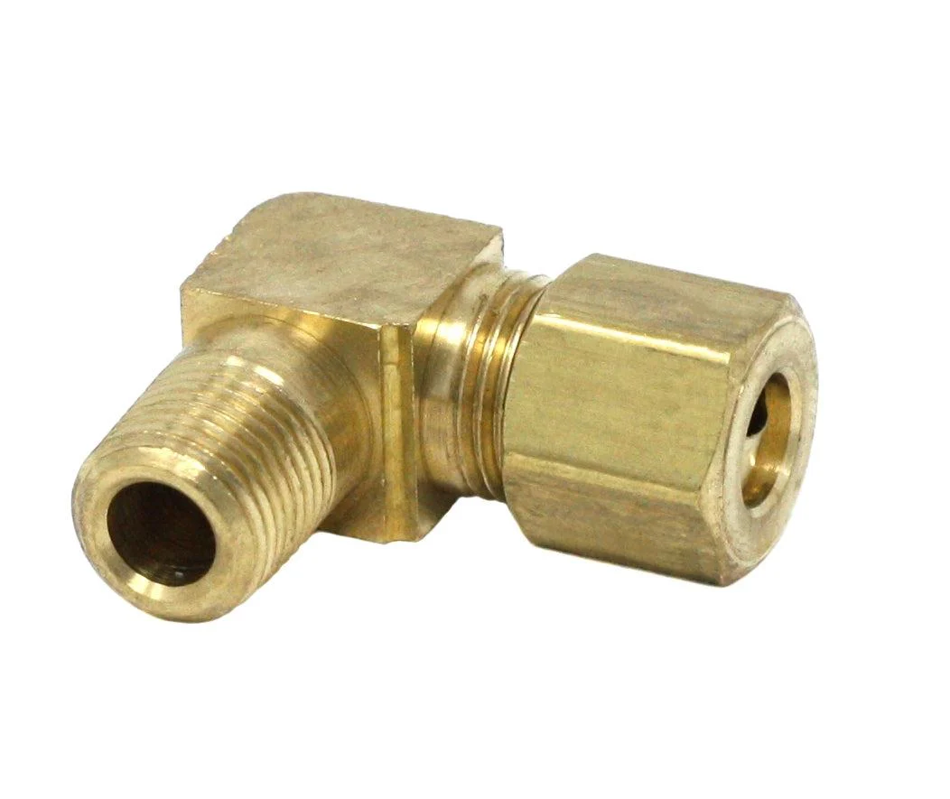 Graco Pipe Fitting - Male Elbow - 1/4 inch (6.4 mm) Tube x 1/8 inch (3.2 mm) Male, Brass - Ysert