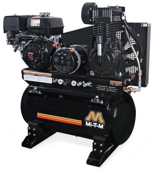 Mi-T-M Two Stage Combination Air Compressor / Generator Combination Regular Gasoline - 15.7/16.4 CFM - 175/90 PSI -  429cc Kohler CH440 OHV - Ysert