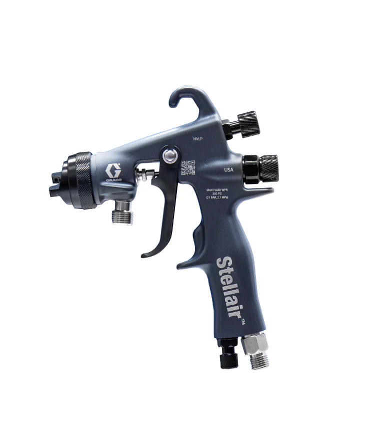 Graco Stellair Air Spray Gun, HVLP, 0.055 in (1.4 mm), General Industry, SST Tip - Ysert
