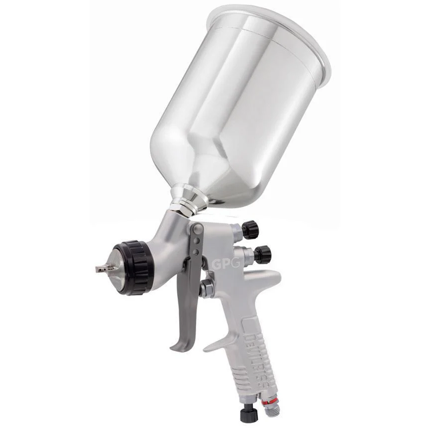 Devilbiss GPG Gravity HVLP Gun Kit - GPG2 Air Cap 1.3mm, 1.5mm, 1.8mm Nozzles & 900ml. Aluminum w/ HAV-501 Gauge - Ysert