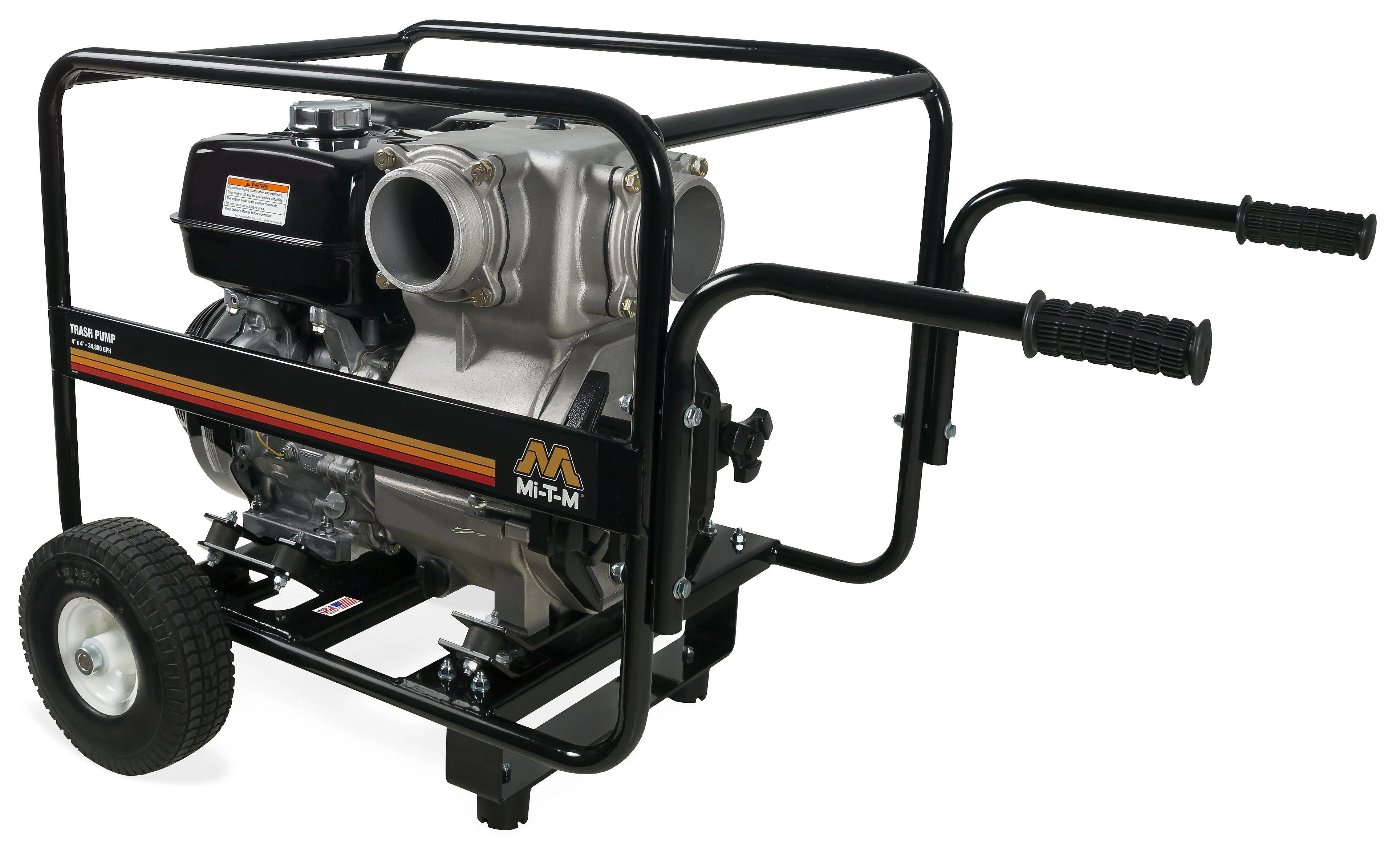 Mi-T-M 389cc Honda GX390 OHV 25A PSi 580 GPM 1.6 gal 4-inch Trash Pump - (49-State) - Ysert