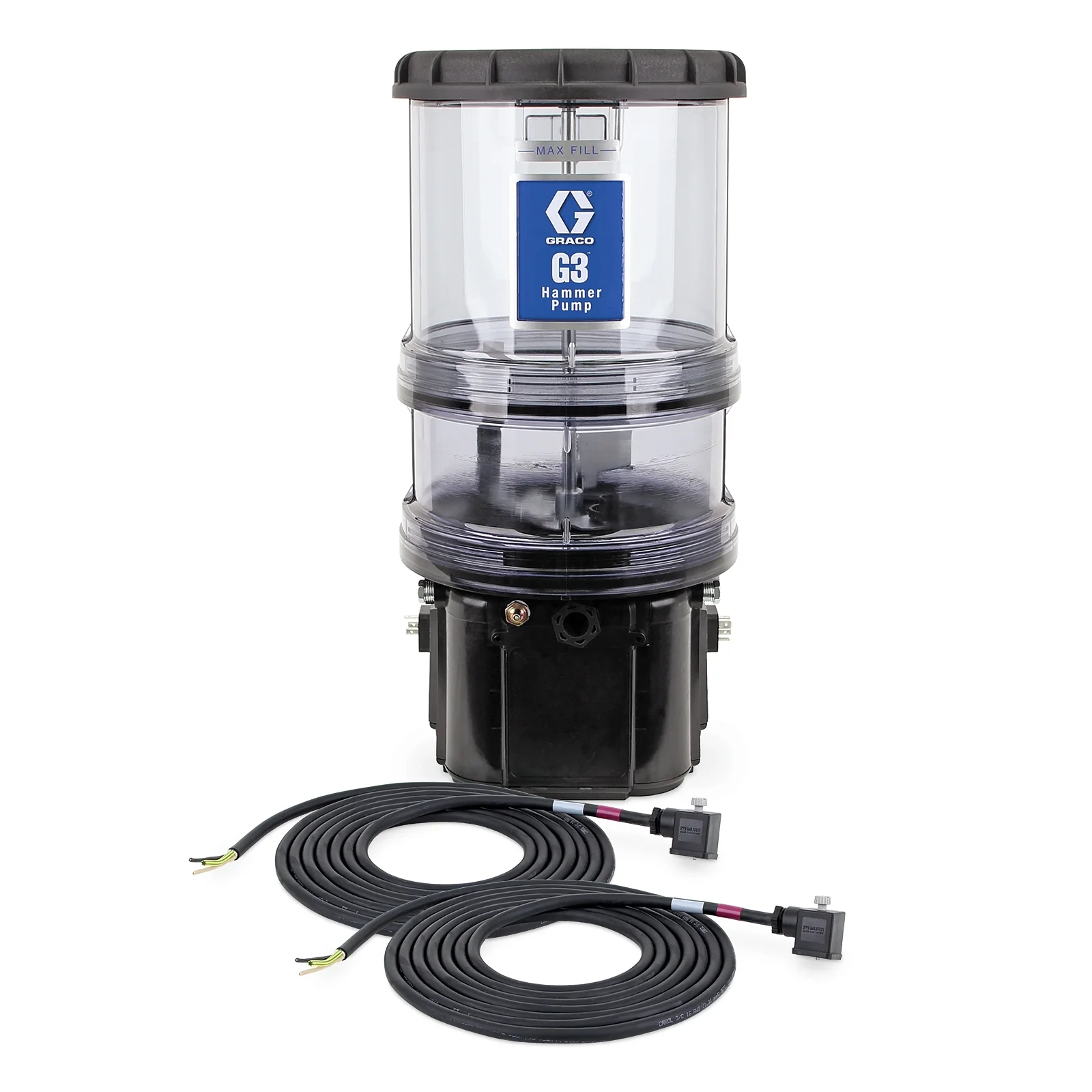 Graco G3™ Hydraulic Breaker/Hammer Chisel Paste Lubrication Pump, 24 VDC, 8 Liter, External Low Level, 2 DIN Cables - Ysert