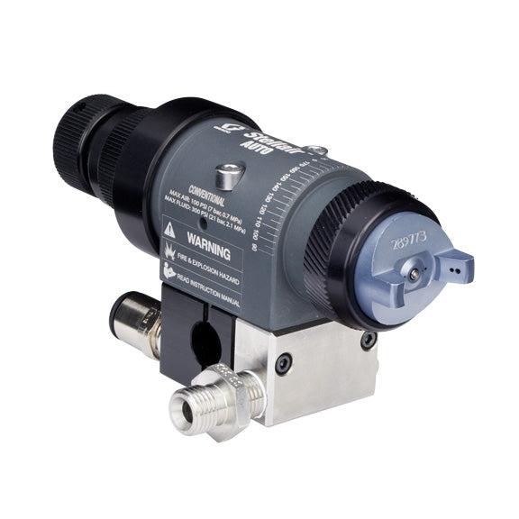 Stellair automatic air spray gun, conventional, 0.055 in (1.4 mm) nozzle for general applications with a fluid control knob, with a side inlet manifold (imperial) - Ysert