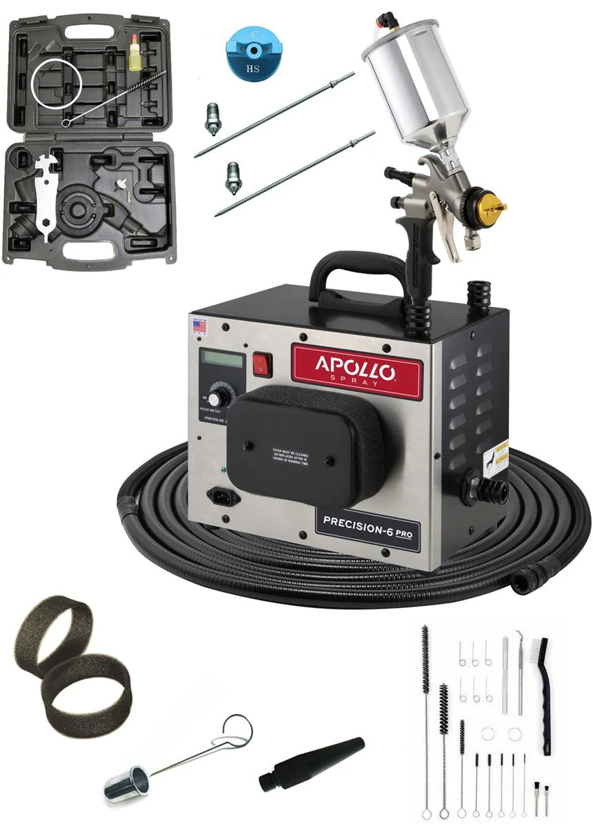 Apollo P6PRO+110-7700GT-600 PRECISION-6 PRO PLUS Turbo Paint Spray System with 600cc Gravity Cup - Ysert
