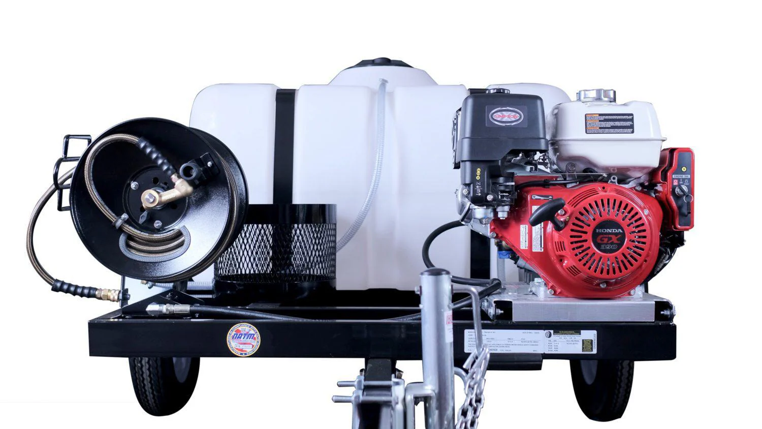 4200 PSI @ 4.0 GPM Cold Water Direct Drive Gas Pressure Washer Trailer by SIMPSON (HONDA® GX390 engine with electric start) (49-State) - Ysert