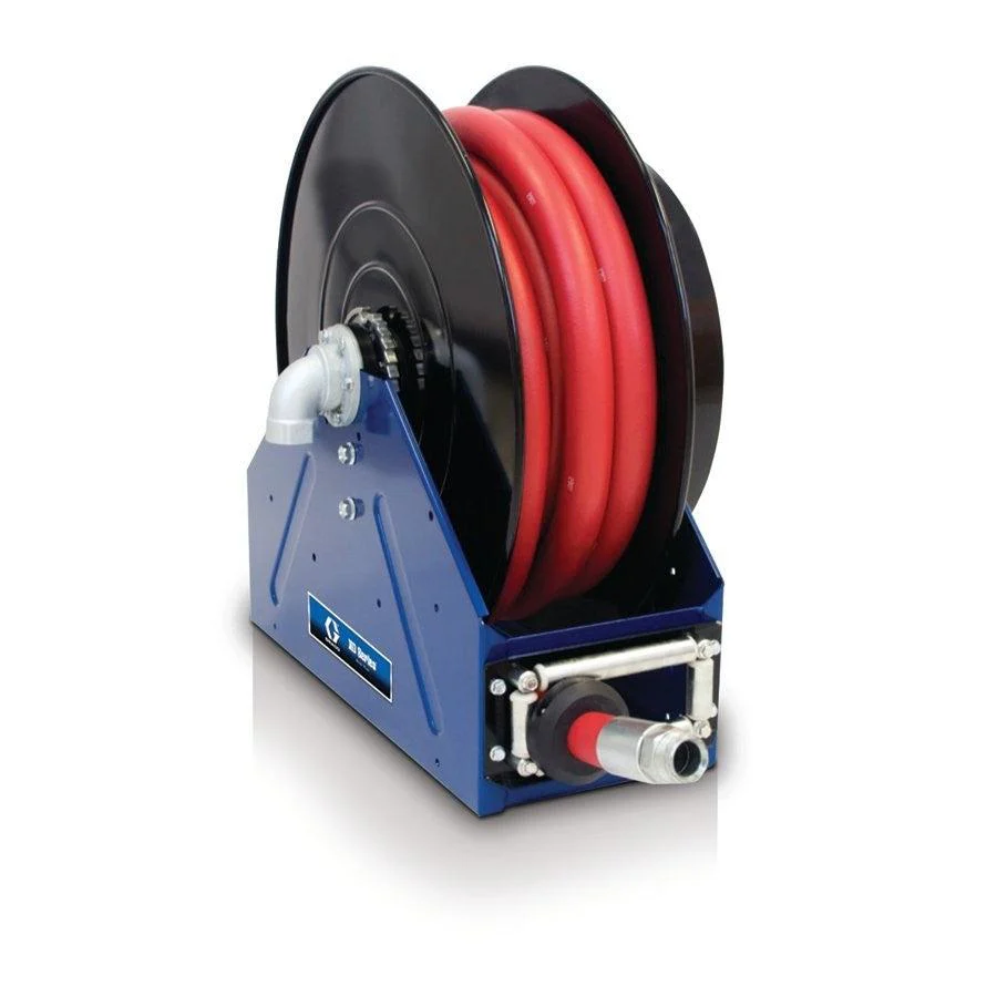 Graco XD50 NPT Hose Reel w/ 1 in. X 75 ft. Hose - Diesel Fuel - Metallic Blue - Ysert