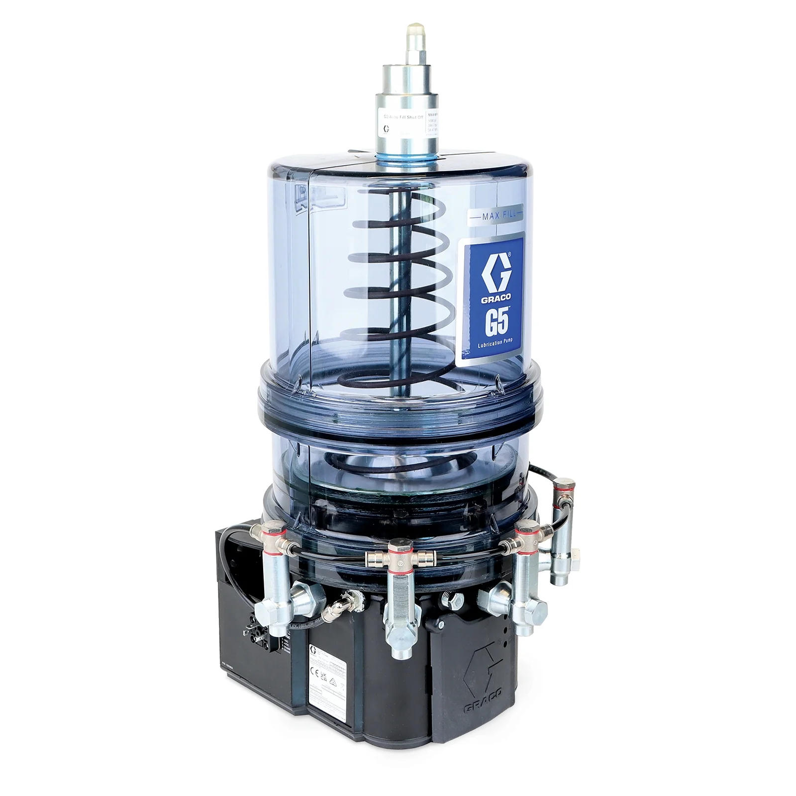 Graco G5™ Pro Pump Assembly, 24 VDC, 8 Liter, AFSO, DIN Power and Alarm, Pressure Relief Valves, Return to Reservoir, Controller Cover - Ysert