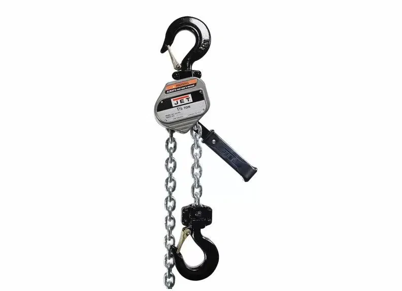 Jet Tools - JLA-150-5SH, JLA Series 1-1/2 Ton Lever Hoist, 5' Lift & Shipyard Hooks - Ysert