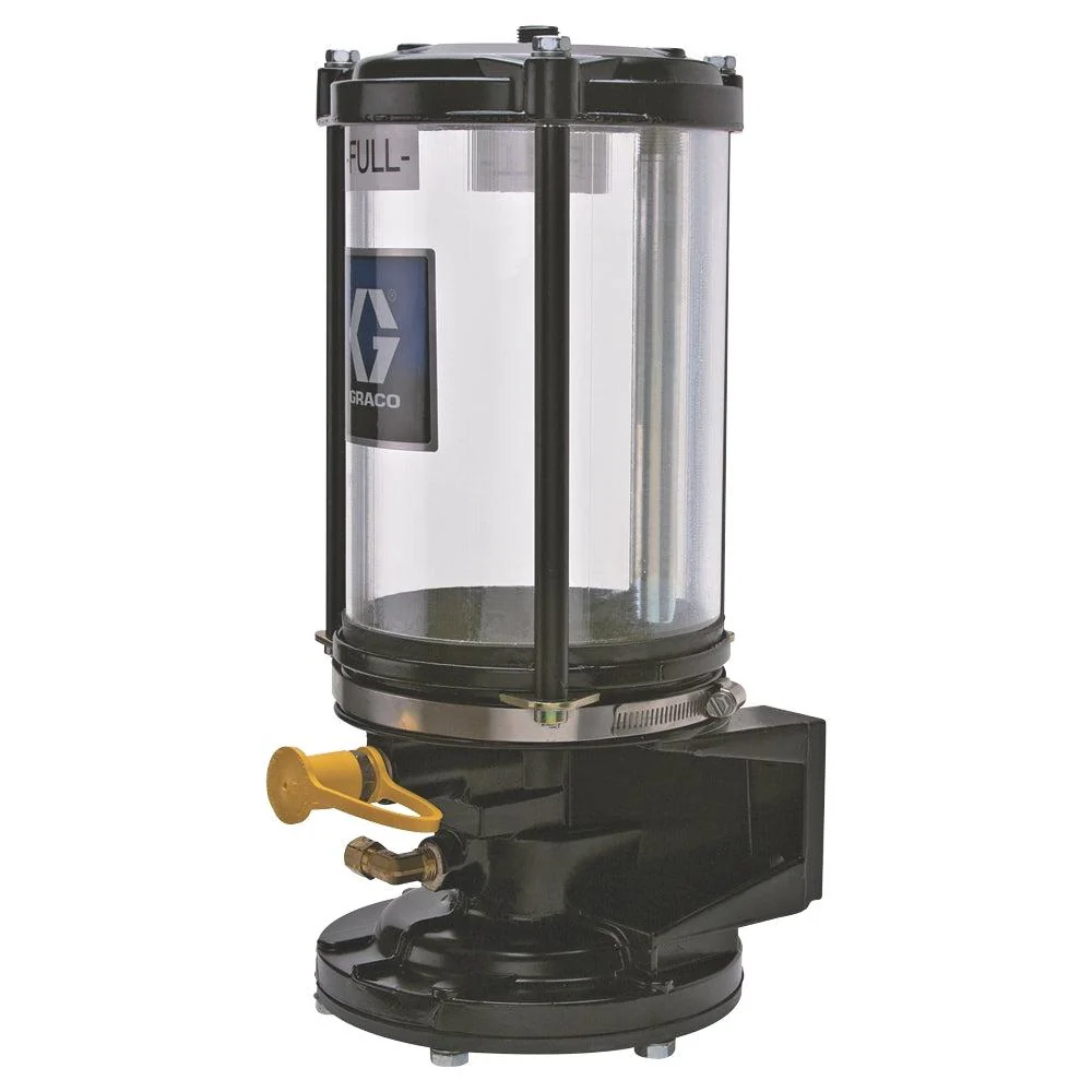 Graco Pneumatic Grease Jockey® Pump , 6# Reservoir, 45° Elbow fill port, 45° elbow outlet - Ysert