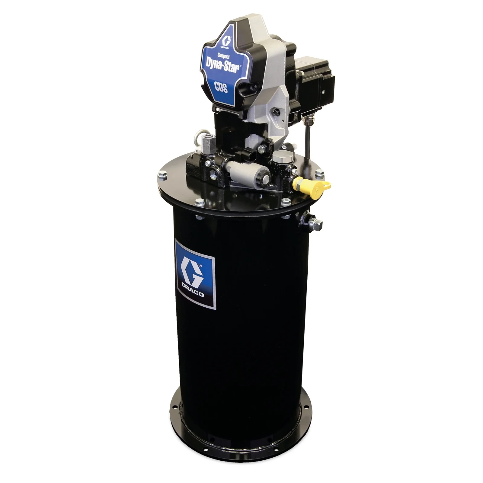 Graco Compact Dyna-Star® 24 VDC Vent-Valve Grease Pump and 20 L Reservoir, Follower Plate, Level Reporting - Ysert