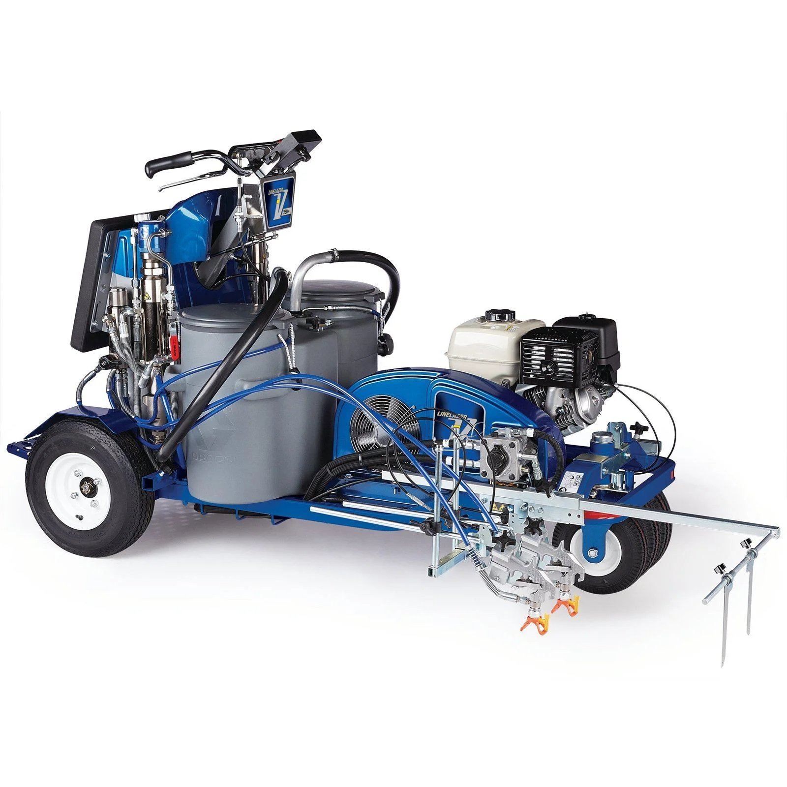 Graco LineLazer V 250DC HP Automatic Series 3300 PSI @ 2.50 GPM Self-Propelled Gas Hydraulic Airless Line Striper w/ 2 Auto Guns - Ysert