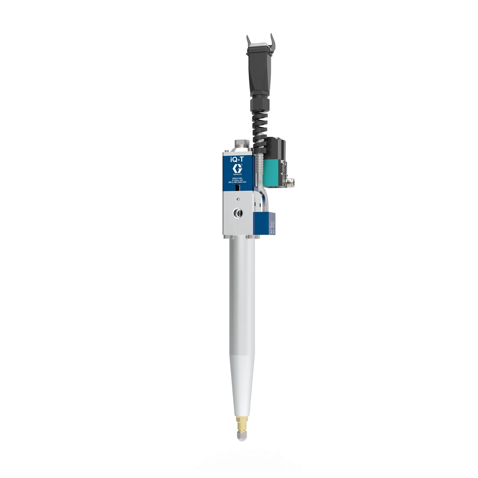 iQ Dispense Valve,  Tip-Seal, Heated, 0.157in (4.0mm) Tip, 7.87in (200mm) Nozzle, Direct Mount Solenoid - Ysert