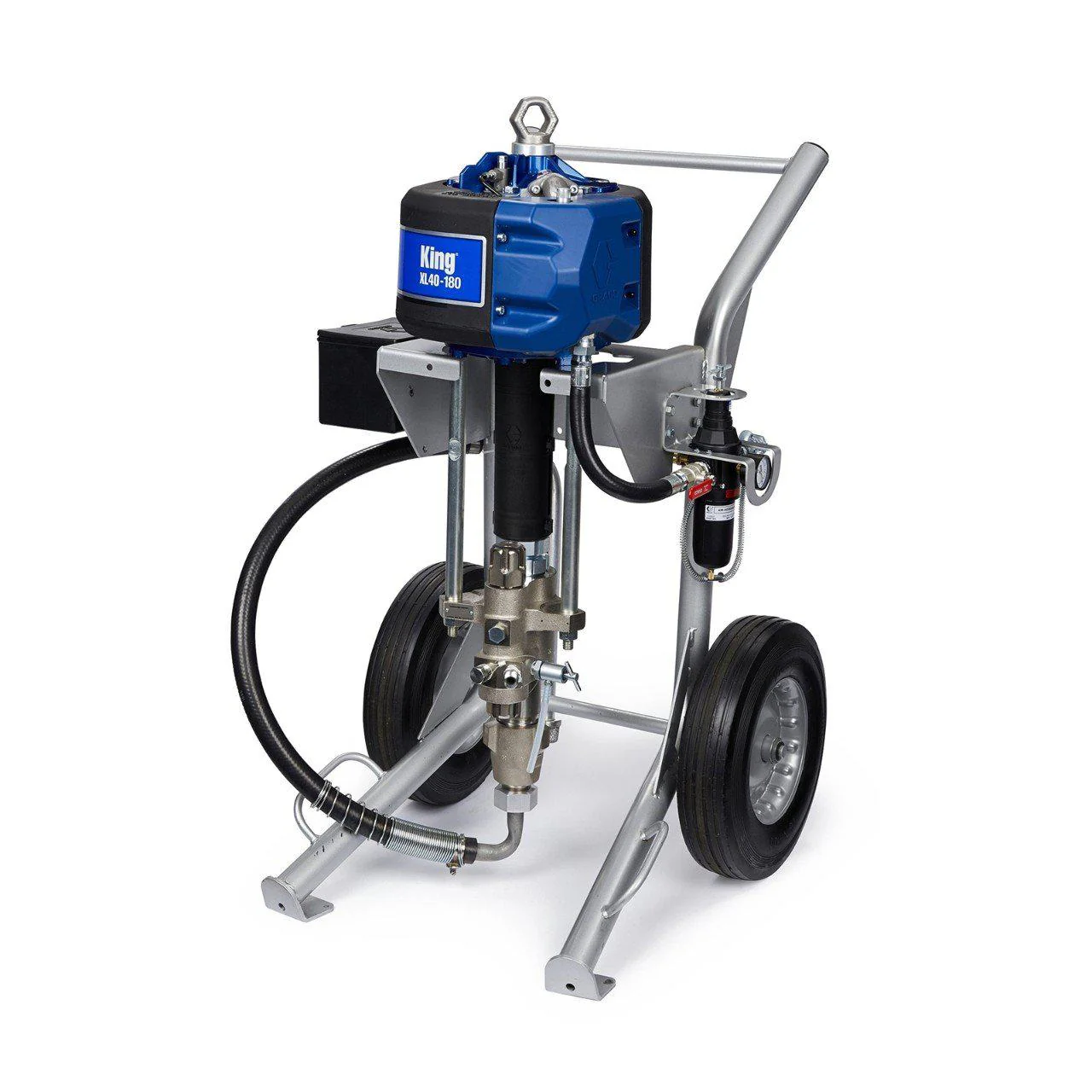 Graco King 40:1 Sprayer, Integrated Filter, Heavy Duty Cart, Air Controls, Siphon Kit, XTR-5, 50 ft (15 m) Hose, 6 ft (1.8 m) Whip - Ysert