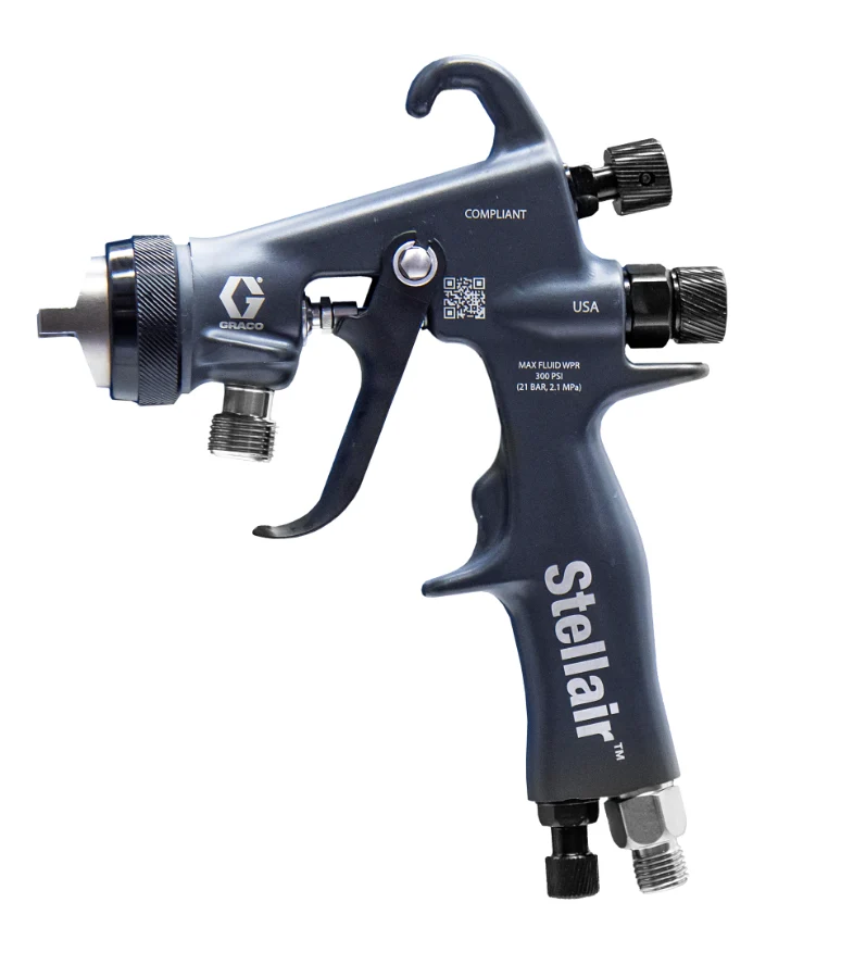 Graco 2004155 Stellair Air Spray Gun, Compliant, 0.055 in (1.4 mm), General Industry, PEEK Tip - Ysert