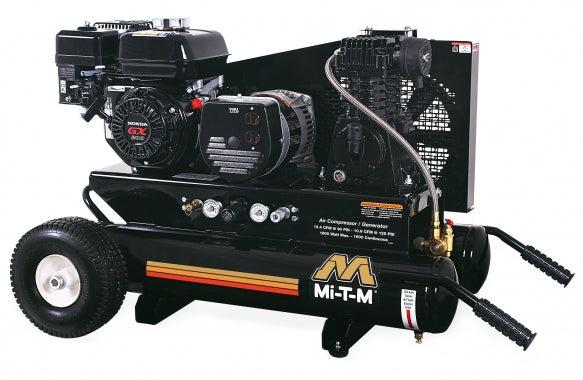 Mi-T-M 12.4/10.9 CFM - 90/125 PSI Portable Single Stage Gasoline Combination Air Compressor Generator - Ysert