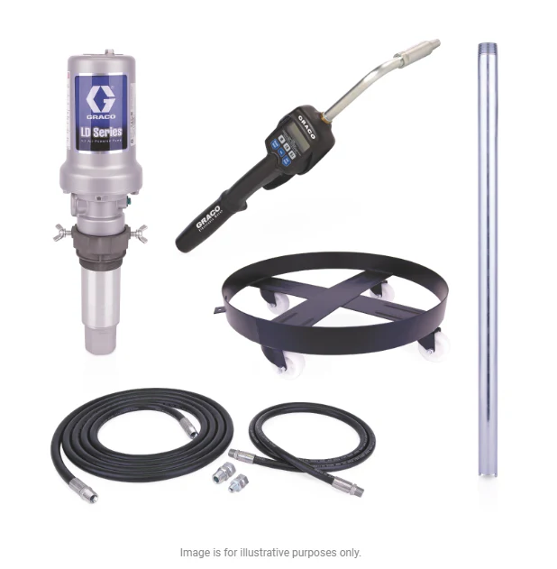 Graco 25C556 Ld Series 5:1 Mobile 55 Gallon Oil Pump Package - Preset Meter, Rigid Extension, Npt - Ysert