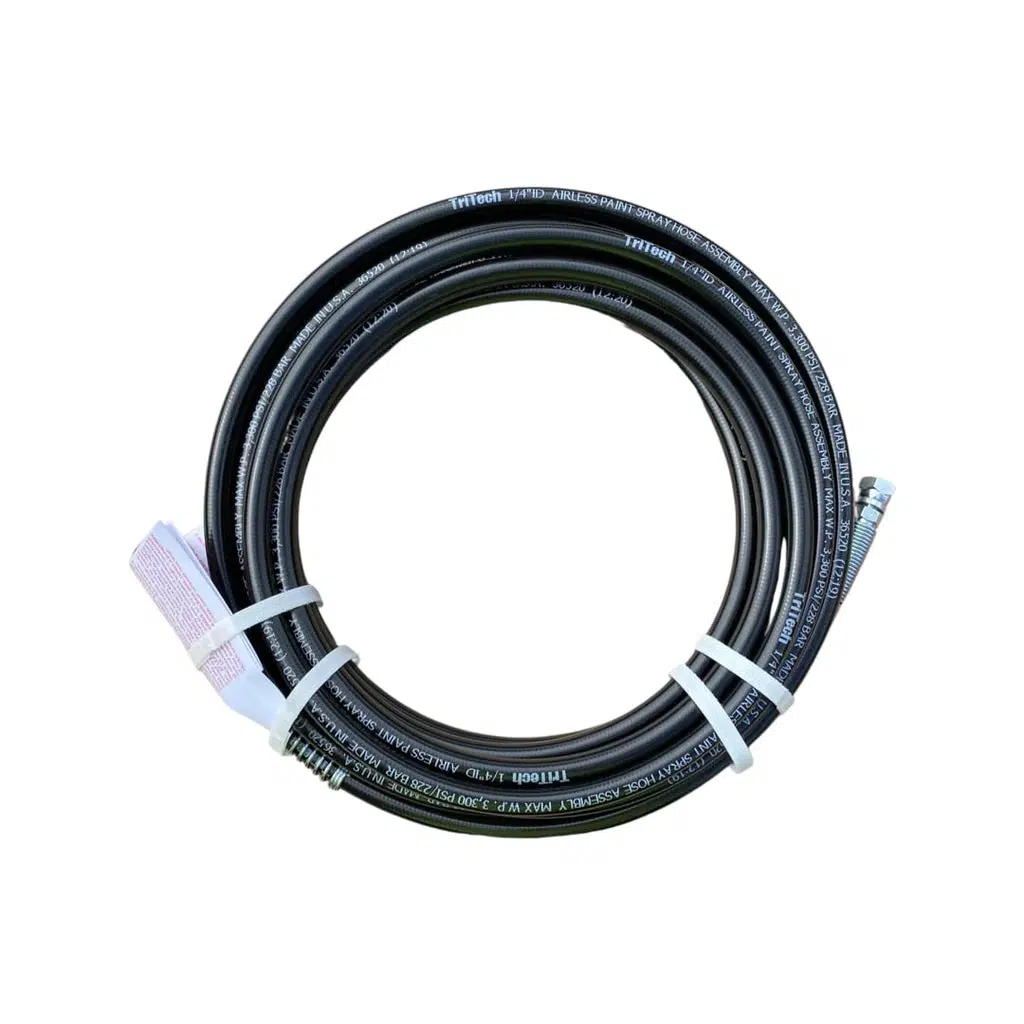 TriTech 400-116 1/4” I.D. x 25’ FBE High Pressure Airless Hose - Black - Ysert
