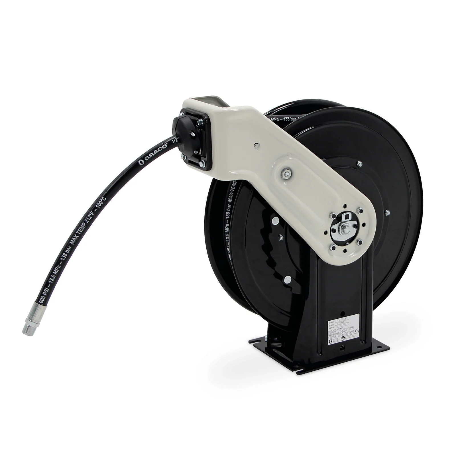 Graco XDX™ 20, Oil, 1/2 in (13 mm) Inlet, Bare Reel (1/2 in X 50 ft (13 mm X 15 m) Capacity), NPT, Truck/Bench Mount, White - Ysert