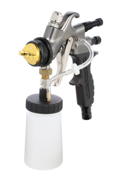 Apollo 7700 Non-Bleeder Metal w/ Composite Handle Matte Bronze HVLP Spray Gun w/ 1 QT‐Teflon Coated Bottom Type Cup - Ysert